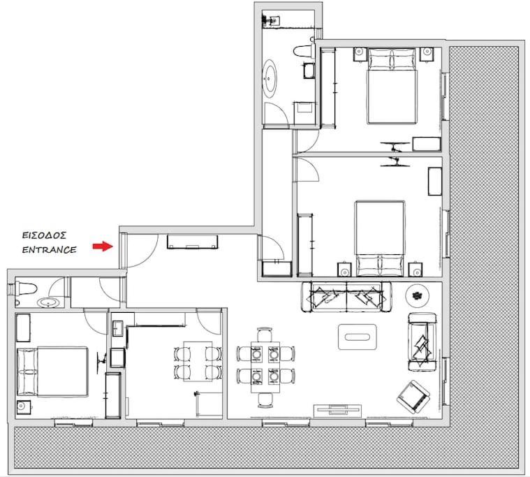 Spacious Flat Ideal For Families Athene Buitenkant foto